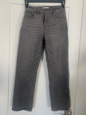 Madewell Curvy 90s Straight Jeans Gray High Rise Cropped 26P Petite